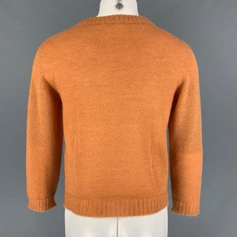 BOSS by HUGO BOSS Size S Orange Solid Mohair Blend Crew-Neck Sweater
