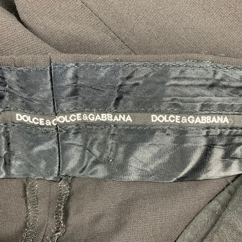 DOLCE & GABBANA Size 34 Black Wool Zip Fly Dress Pants
