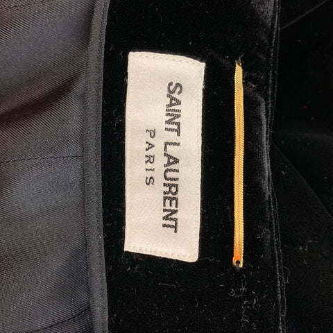 SAINT LAURENT Minipantalones cortos de cintura alta en mezcla de viscosa negra talla 4