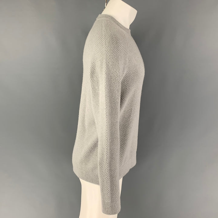 THEORY Size M Grey Knit Cashmere Crew-Neck Pullover