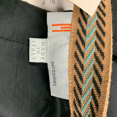 M MISSONI Size 10 Black Wool Pleated A-Line Skirt