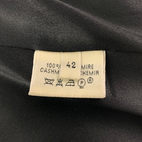 Vintage HERMES Size 10 Black Cashmere Double Breasted Coat