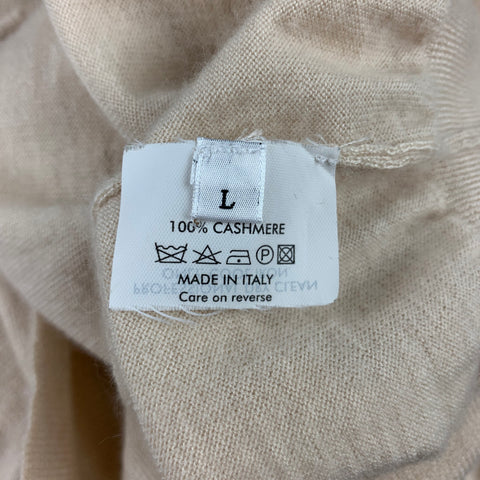ALEXANDER MCQUEEN Size L Beige Cashmere Buttoned V-Neck Pullover Sweater