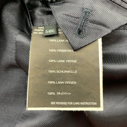 PRADA Size 48 Long Navy Wool Notch Lapel Suit