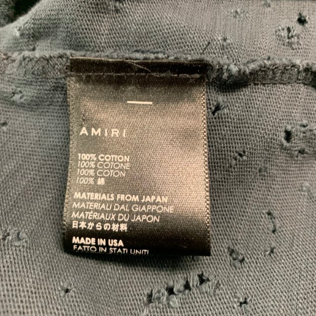 AMIRI Camiseta de manga corta de algodón desgastada gris talla S