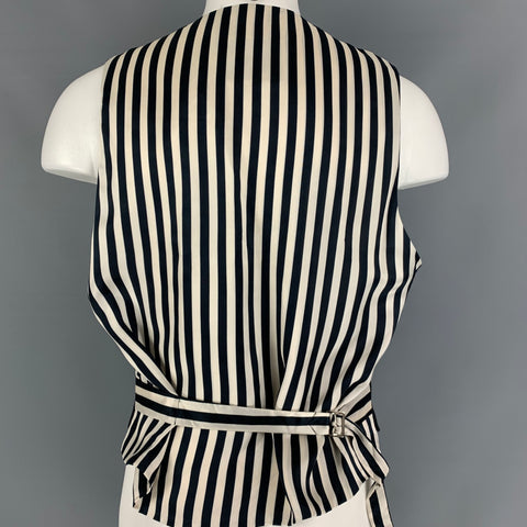 MOSCHINO Cheap and Chic -Martini Cocktail- Size 44  Black White Stripe Cotton Vest
