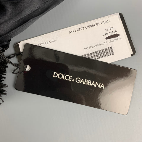 DOLCE & GABBANA Black Silk Satin Scarves