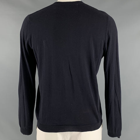 MARNI Size L Navy Cotton Pullover