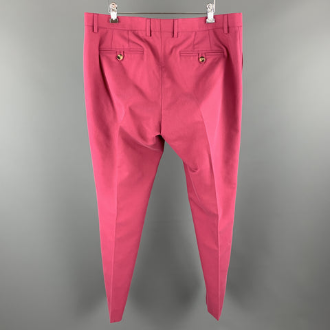ETRO Size 38 Muted Pink Solid Cotton Blend Pique Zip Fly Casual Pants