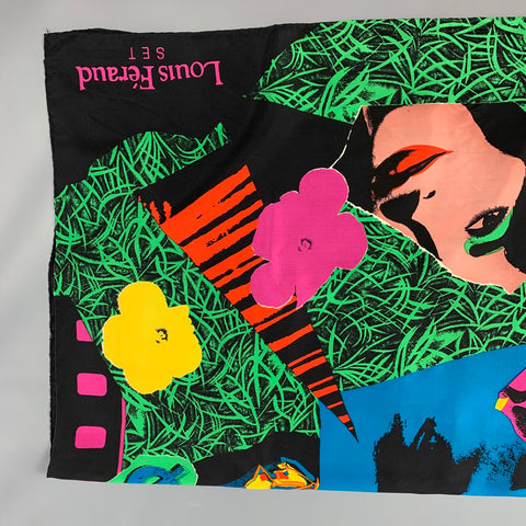 LOUIS FERAUD x ANDY WARHOL Black Multi-Color Print Not Scarf