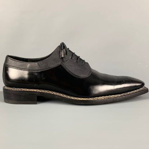 CALZOLERIA HARRIS Taille 12 Chaussures à lacets en cuir perforé noir