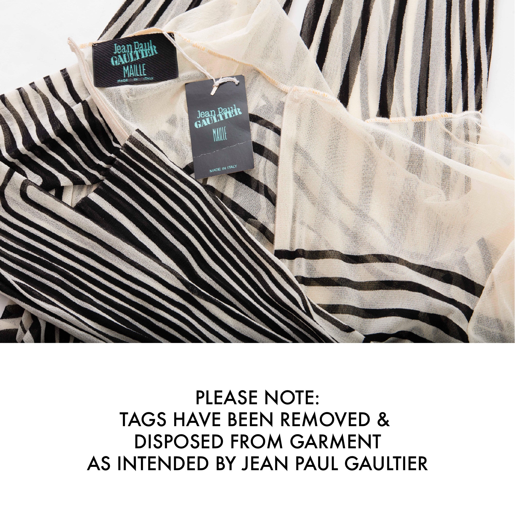 Vintage 1996 JEAN PAUL GAULTIER Size One Size Cream Black