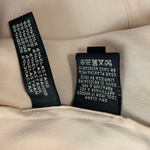 RALPH LAUREN Taille 8 Blouse à manches longues en soie et élasthanne beige
