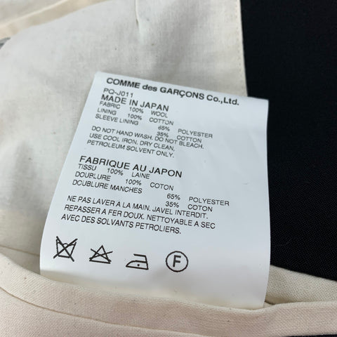 COMME des GARCONS HOMME PLUS Size L Black Wool Cropped Jacket