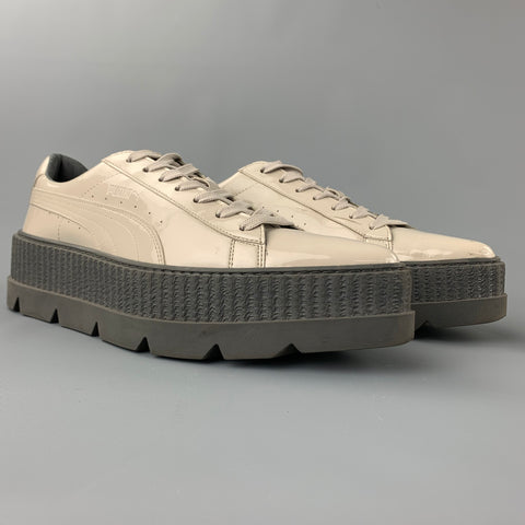 FENTY by RIHANNA Size 10.5 Gray Patent Leather Pointy Creeper Sneakers