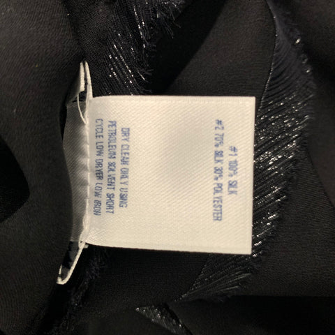 OSCAR DE LA RENTA 2011 Talla 10 Blusa sin mangas con volantes de seda negra