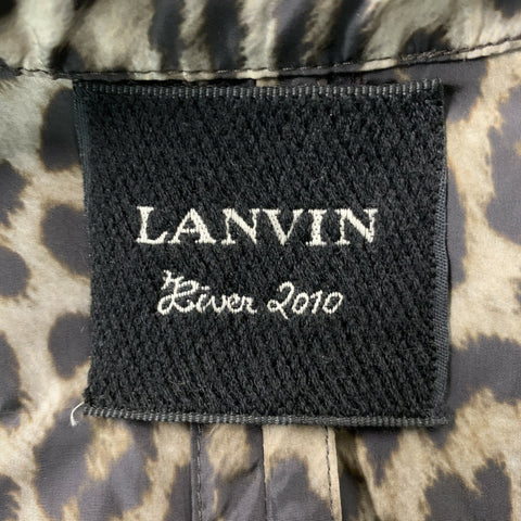 LANVIN Fall 2010 by Alber Elbaz Size 8 Taupe Brown Animal Print Trench Coat