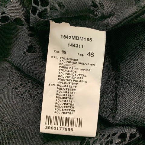 MSGM Camiseta Cuello Redondo Poliamida Poliéster Encaje Talla L Negra