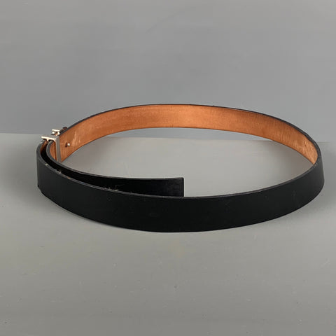 LOUIS VUITTON Size 36 Black Solid Leather Belt