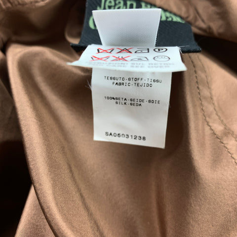 JEAN PAUL GAULTIER Taille 6 Veste à capuche boutonnée en laiton et soie cuivrée