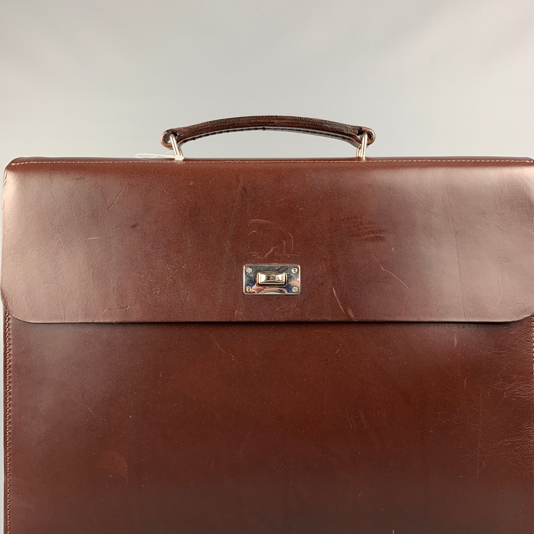 RALPH LAUREN Brown Bifold Leather Briefcase