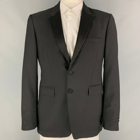 BURBERRY LONDON Taille 42 Manteau de sport de smoking en laine noire Mohair