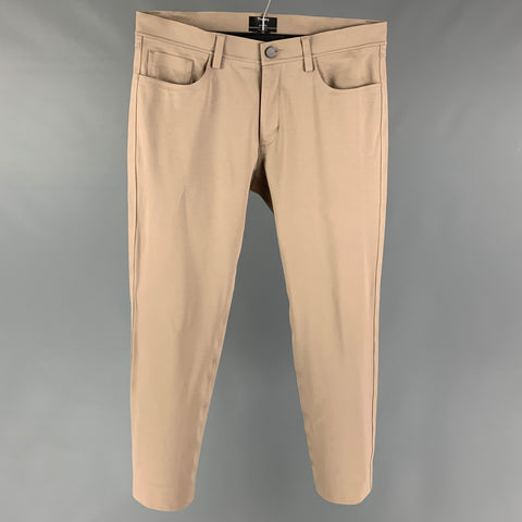 THEORY Size 32 Khaki Cotton Polyester Zip Fly Raffi Pants