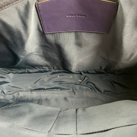 COLE HAAN Blue Leather Messenger Bag