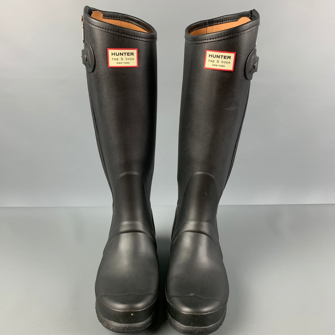 HUNTER x RAG BONE Size Black Rubber Zip Up Boots – Sui Generis