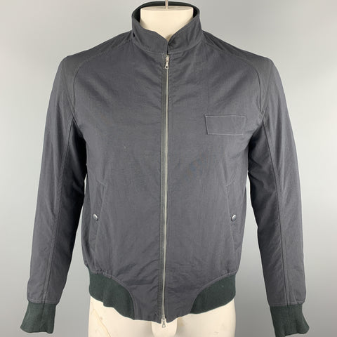 RAG & BONE Size 42 Black Solid Nylon Zip Up Jacket