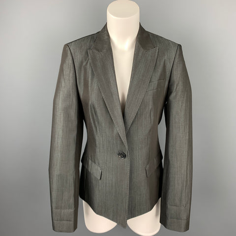 BOSS by HUGO BOSS Taille 8 Blazer à revers en pointe en laine vierge grise