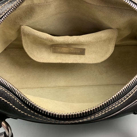 Vintage MARC JACOBS Black Contrast Stitch Leather Satchel Handbag