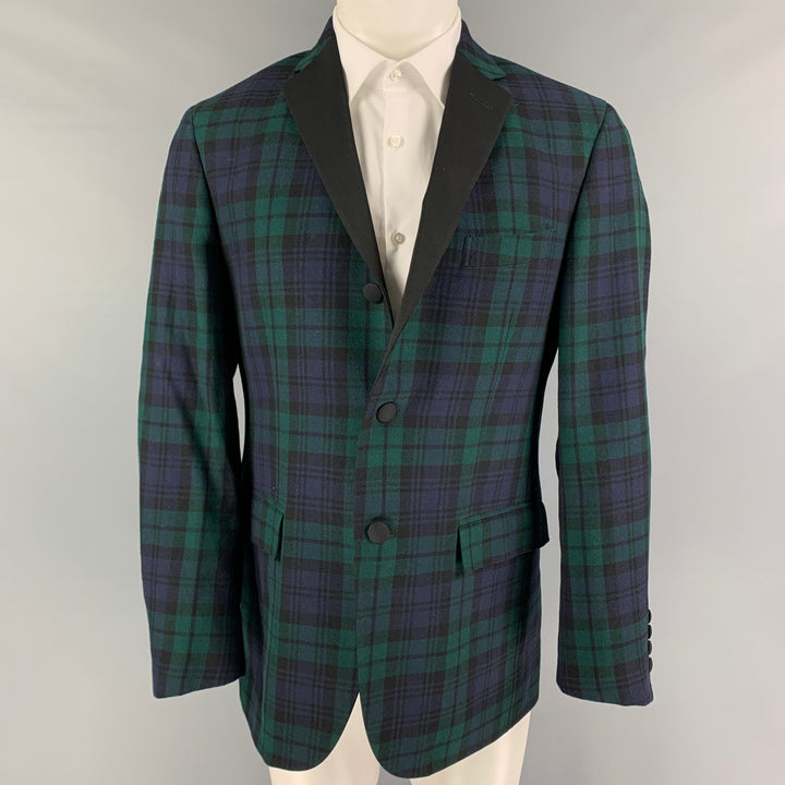 POLO by RALPH LAUREN Size 40 Regular Blackwatch Plaid Wool Sport Coat