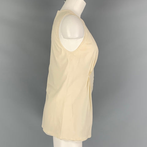 BRUNELLO CUCINELLI Size S Cream Embroidered Tank Casual Top