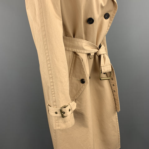 MARC JACOBS Size 6 Khaki Cotton Double Breasted A Line Trenchcoat