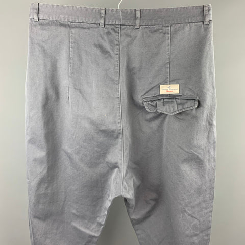 VIVIENNE WESTWOOD MAN Size 36 Grey Cotton Zip Fly Drop Crotch Dress Pants