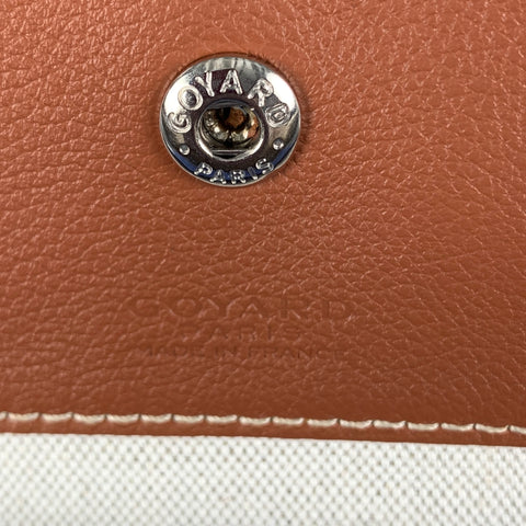 GOYARD Blue Tan Logo Coated Canvas Wallet