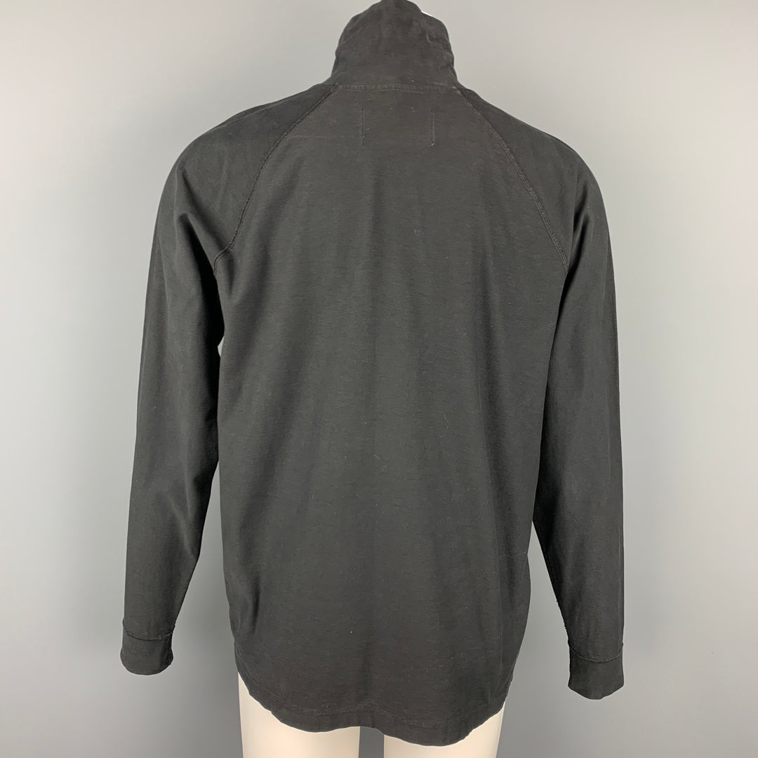 OUR LEGACY Size M Black Cotton Half Zip Pullover