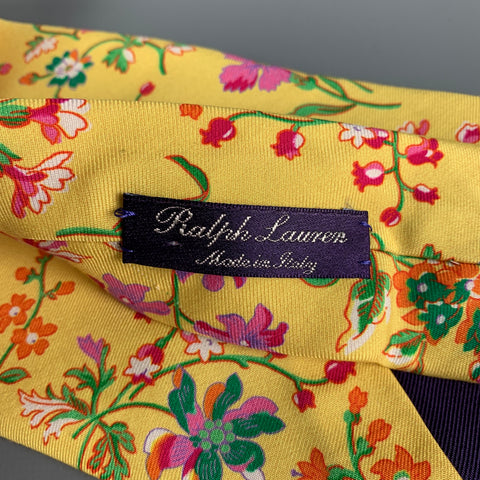 RALPH LAUREN Purple Label Multi-Color Floral Silk Tie