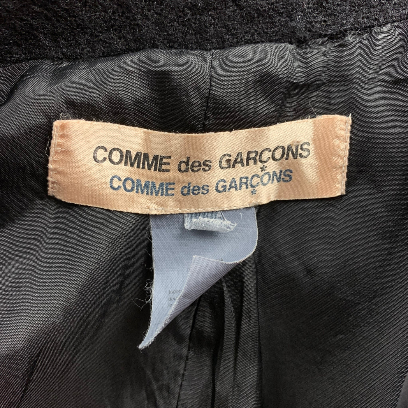 COMME des GARCONS Black Textured Wool Notch Lapel Jacket