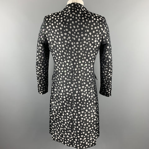 COMME des GARCONS HOMME PLUS Size S Black & Silver Dots Polyester Coat
