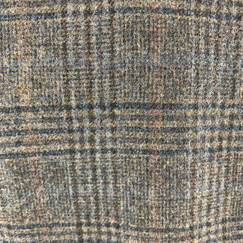 ETRO Size 42 Long Taupe Plaid Wool / Cashmere Tab Collar Sport Coat