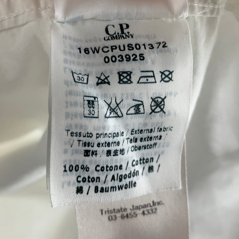CP COMPANY Camisa de manga larga con botones de algodón sólido blanco talla L