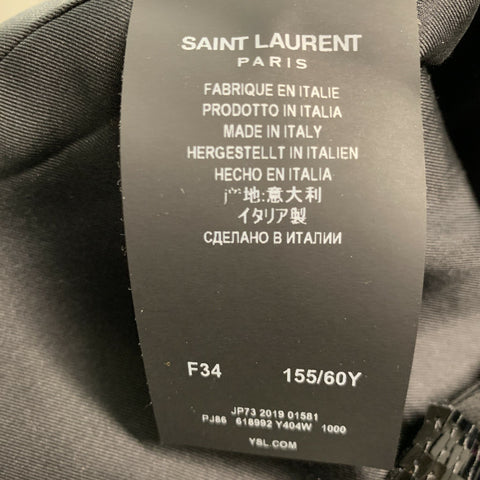 SAINT LAURENT Size 2 Black Wool Pleated Shorts