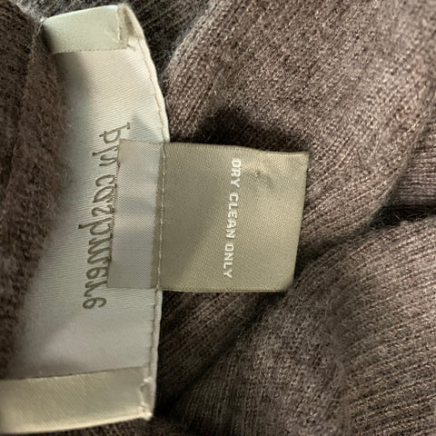 PLY CASHMERE Size S Brown Cashmere Ribbed Long Sleeve Pullover