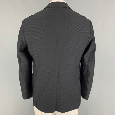 EMPORIO ARMANI Size 42 Regular Black Woven Polyamide Sport Coat