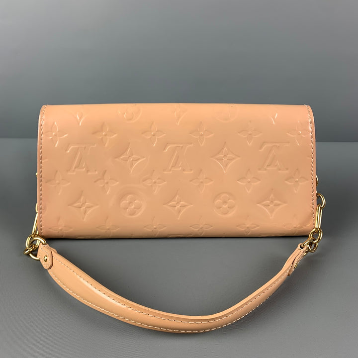 LOUIS VUITTON Vernis Sunset Blvd Bolso de mano de charol en relieve beige