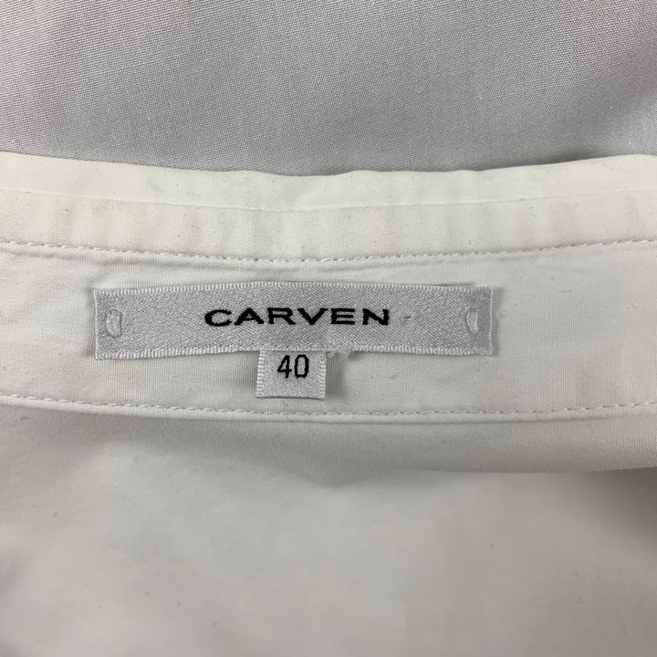 CARVEN Size M White Cotton Button Up Long Sleeve Shirt