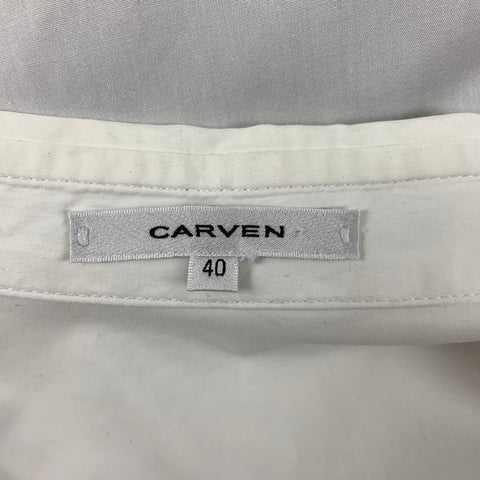CARVEN Size M White Cotton Button Up Long Sleeve Shirt