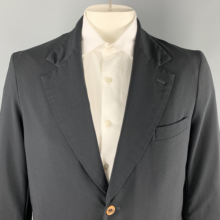 COMME des GARCONS HOMME PLUS Chest Size L Black Polyester Notch Lapel 2Sport Coat